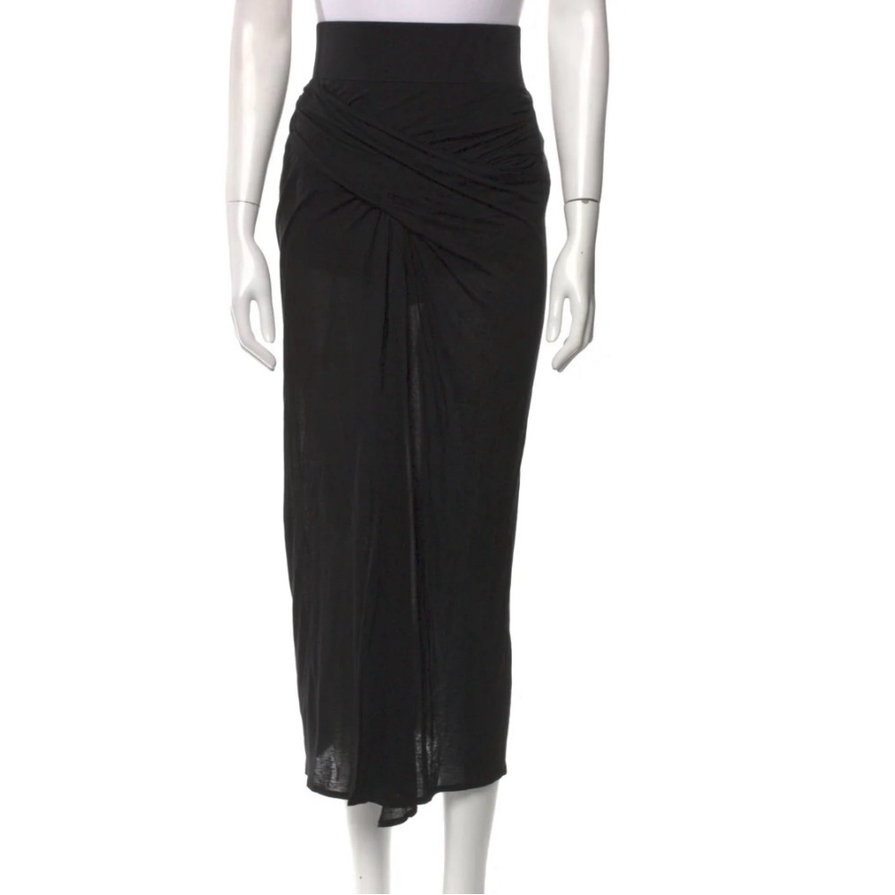 Helmet Lang Black Midi Skirt